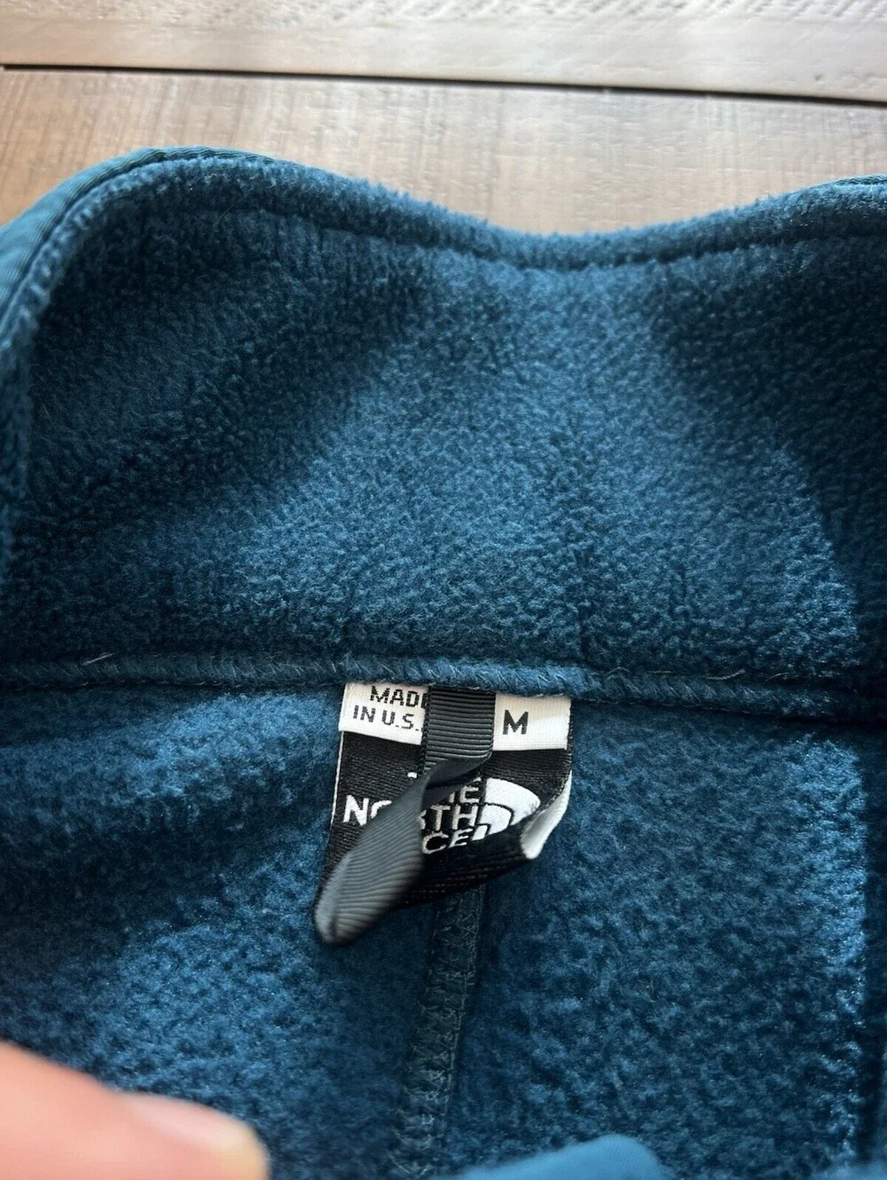 VTG 90s The North Face Fleece Jacket Medium Vintage Made in USA Teal Blue